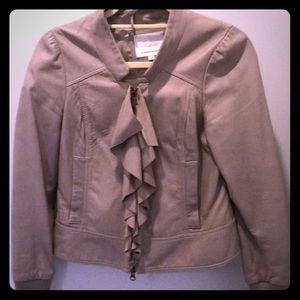 Madison marcus leather jacket in taupe